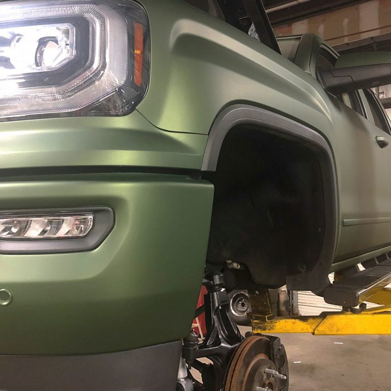 Matte Metallic Moss Green GMC Sierra